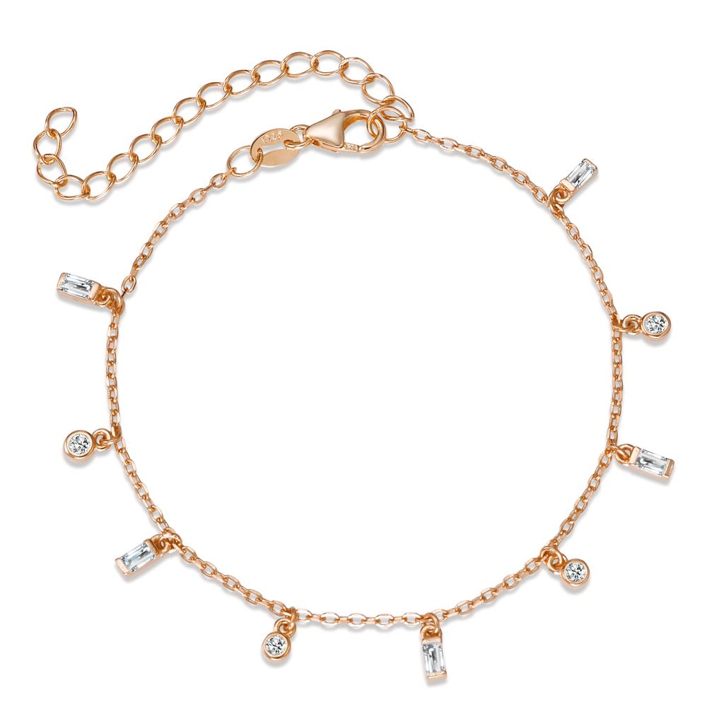 Bracelet Argent Zircone 9 Pierres rosé Plaqué or 16-19 cm-594385