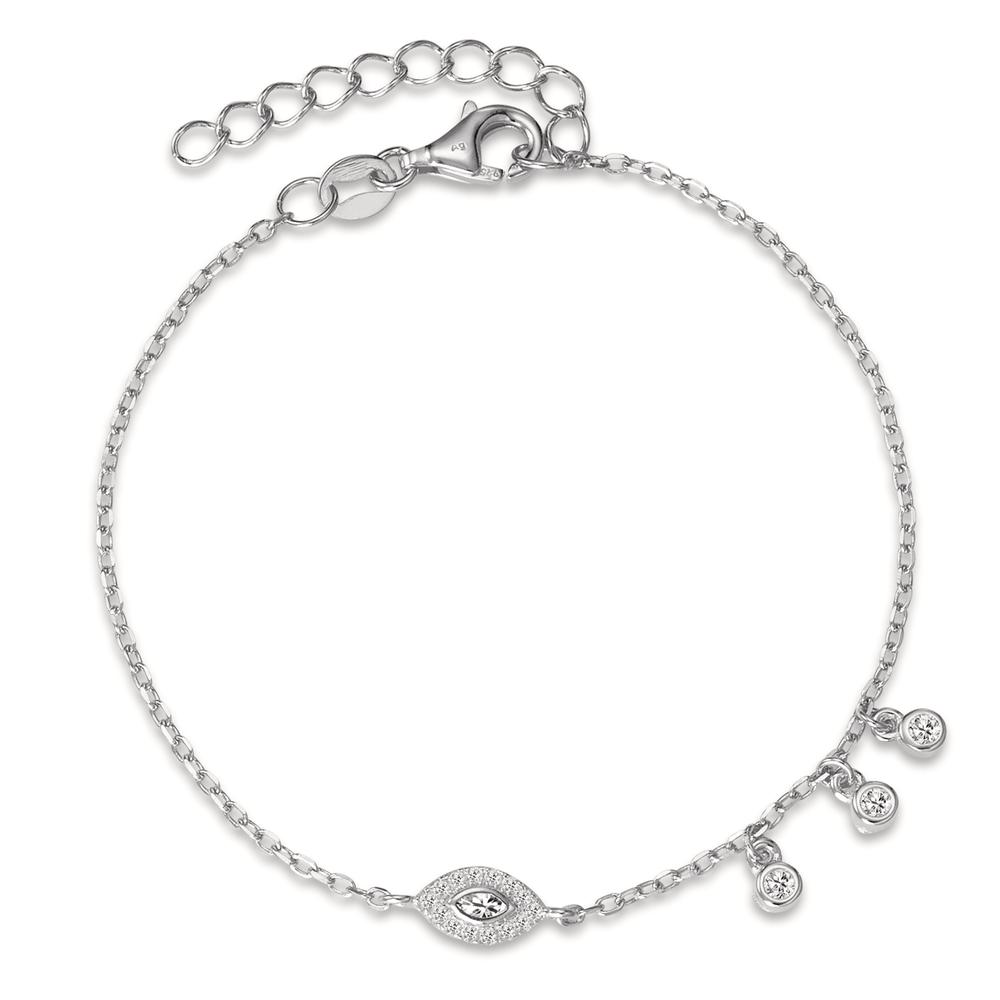 Bracelet Argent Zircone Rhodié 16-18.5 cm-594396