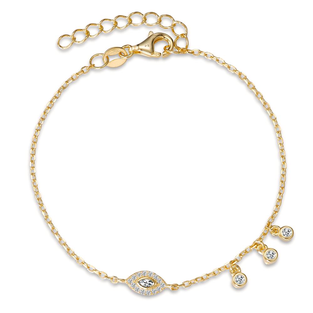 Bracelet Argent Zircone jaune Plaqué or 16-18.5 cm-594398