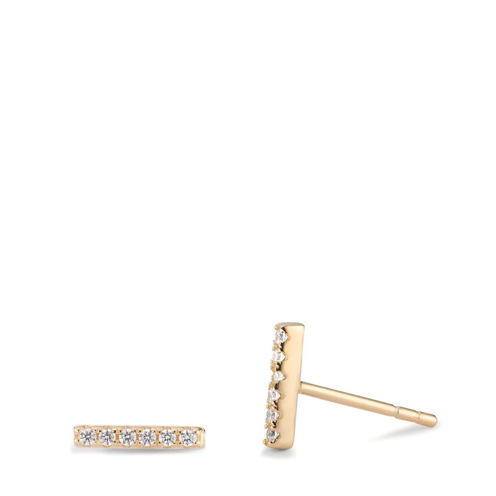 Clous d'oreilles Argent Zircone 12 Pierres jaune Plaqué or-594477