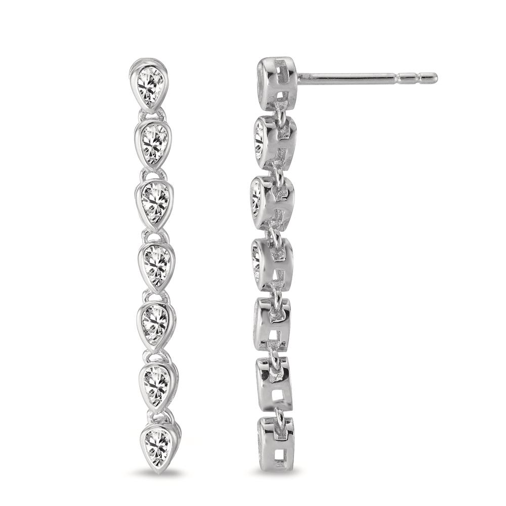 Pendant d'oreilles Argent Zircone 14 Pierres Rhodié-594478