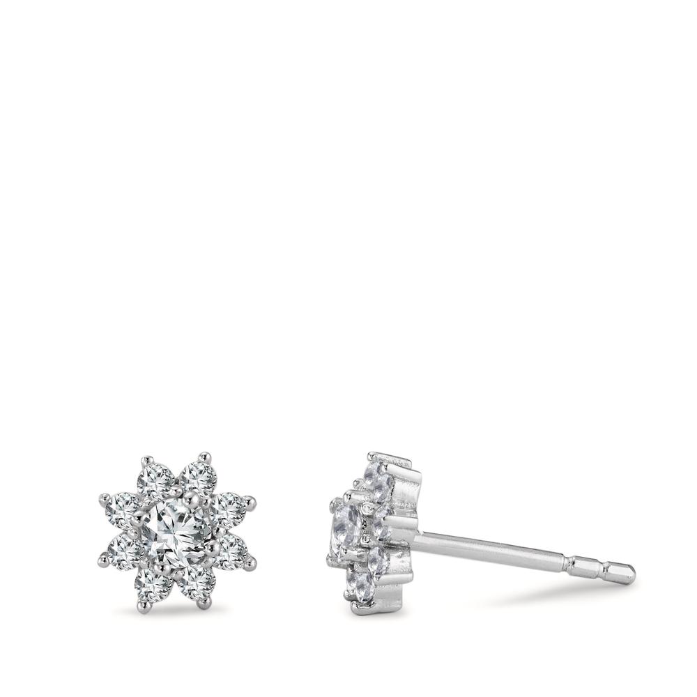 Clous d'oreilles Argent Zircone Rhodié Ø7 mm-594512