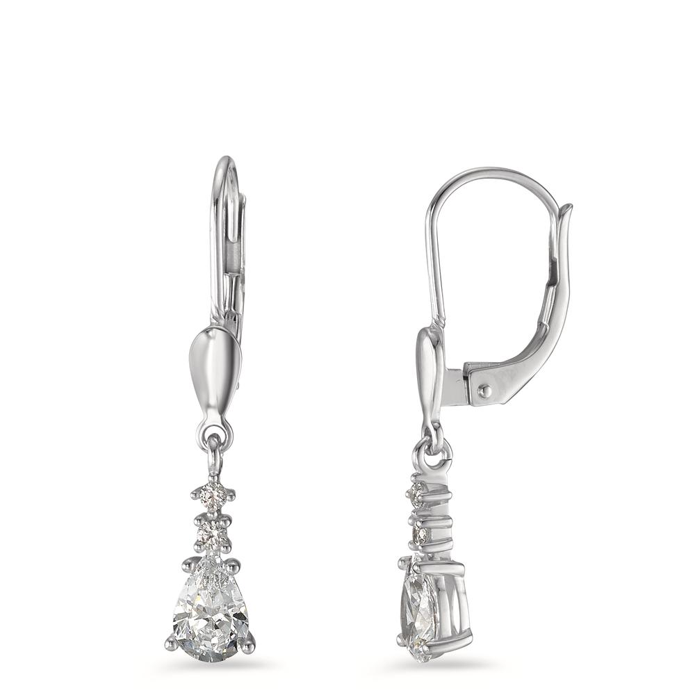 Pendant d'oreilles Or blanc 9K Zircone 6 Pierres-594857