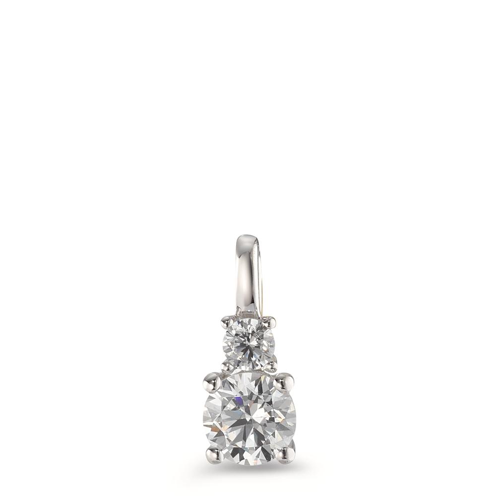 Pendentif Or blanc 9K Zircone 2 Pierres-594861