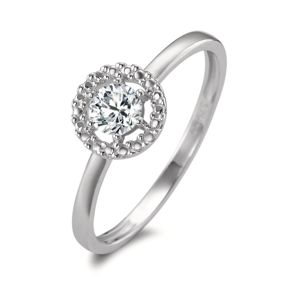 Bague Or blanc 9K Zircone Ø7 mm-594863