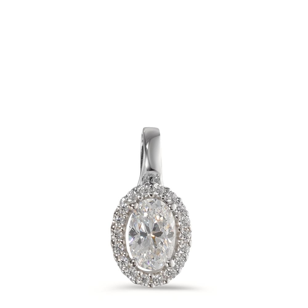 Pendentif Or blanc 9K Zircone-594898