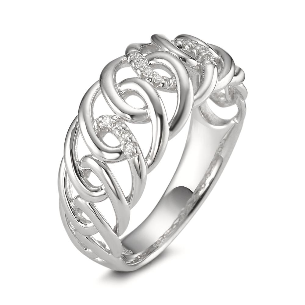 Bague Or blanc 9K Diamant 0.05 ct, 12 Pierres, brillant, w-si-594906