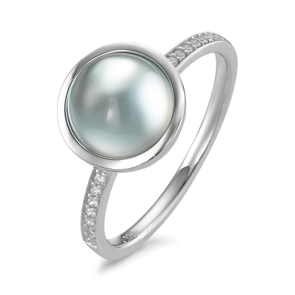 Bague Or blanc 9K Diamant 0.05 ct, 15 Pierres, brillant, w-si Ø9.5 mm-594909