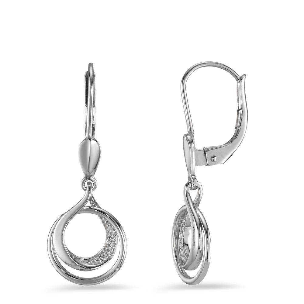 Ohrhänger 750/18 K Weissgold Diamant 0.03 ct, 8 Steine, Brillantschliff, w-si Ø10 mm-594926