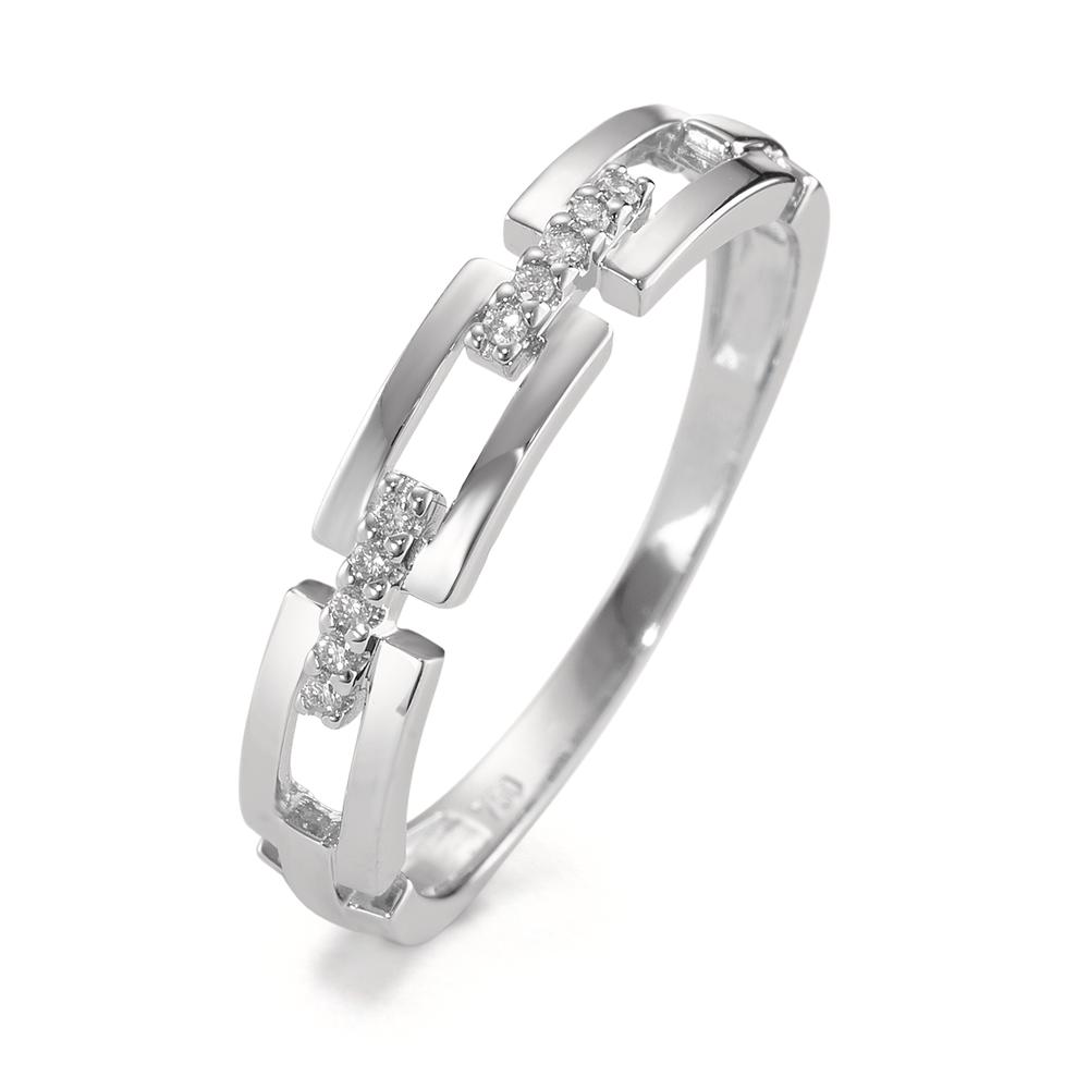 Bague Or blanc 18K Diamant 0.04 ct, 10 Pierres, brillant, w-si-594942