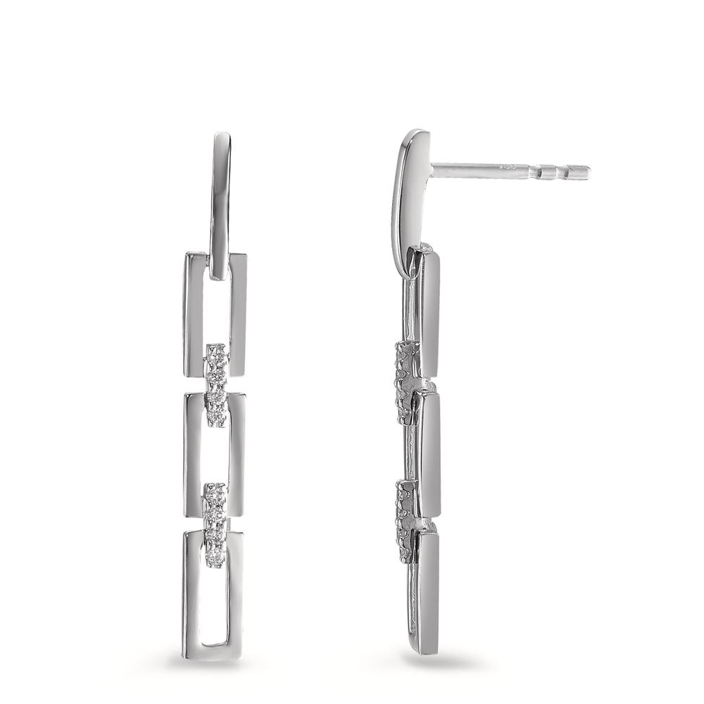 Pendant d'oreilles Or blanc 18K Diamant 0.04 ct, 16 Pierres, brillant, w-si-594944