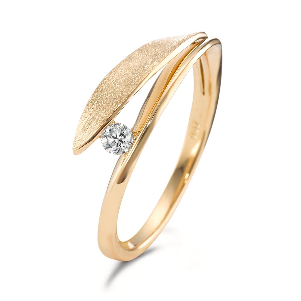 Bague Or jaune 18K Diamant 0.07 ct, brillant, w-si-594945