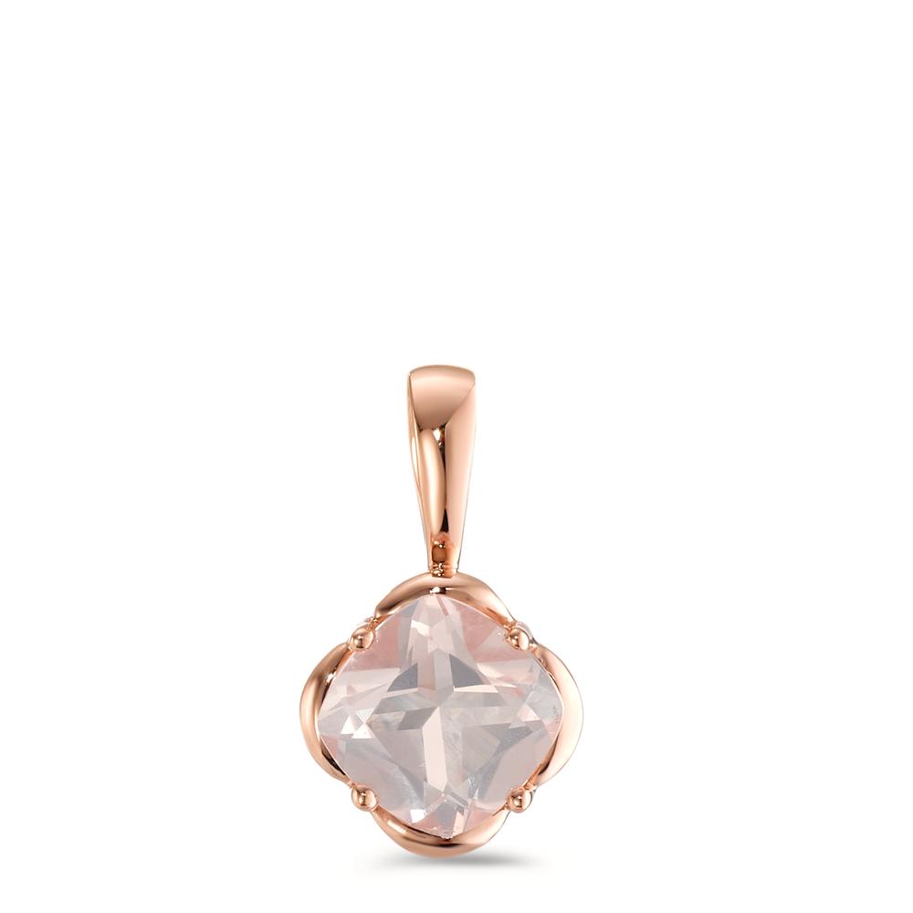 Pendentif Or rouge 18K Quartz rose Ø8 mm-594965