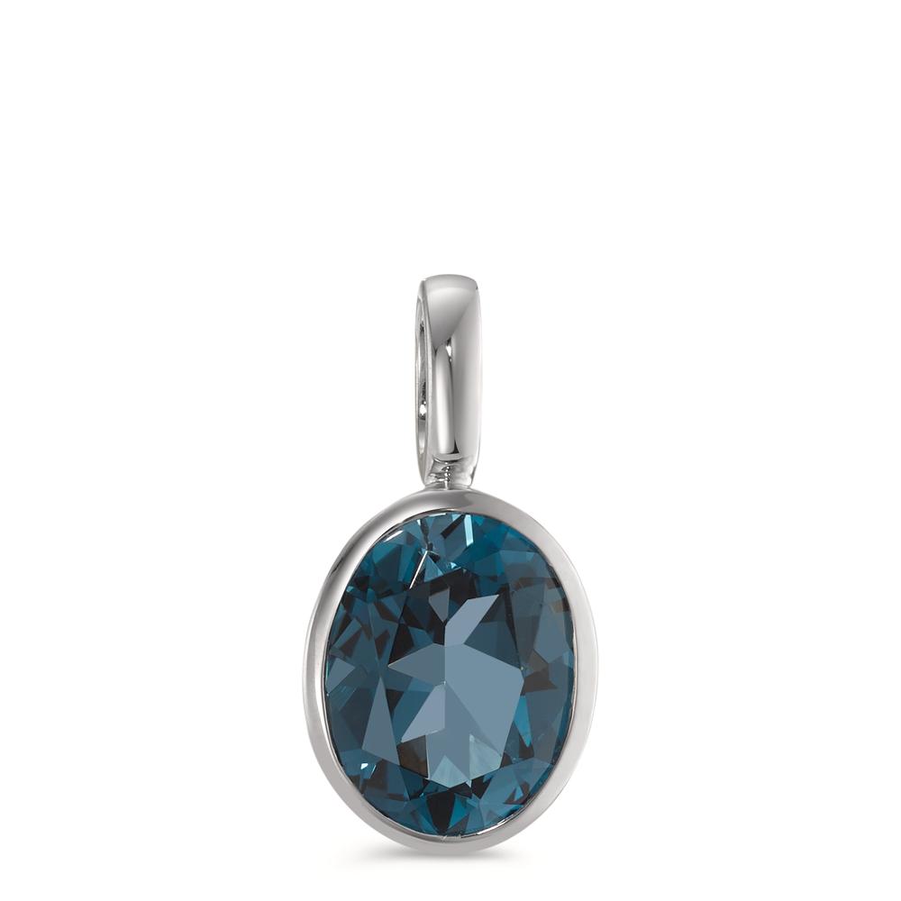 Pendentif Or blanc 18K Topaze London Blue-594971