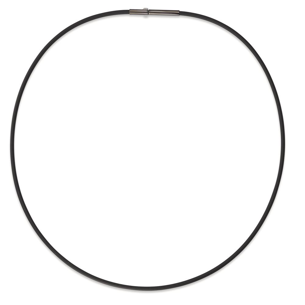 Collier Silicone, Acier inoxydable noir PVD 40 cm Ø2 mm-594986