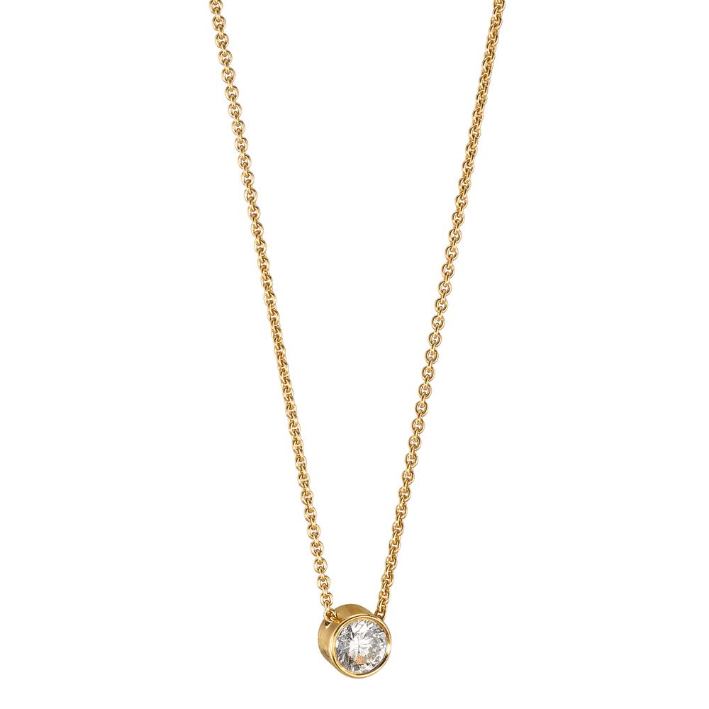 Collier Or jaune 18K Diamant 0.10 ct, w-si 40-42 cm-595004