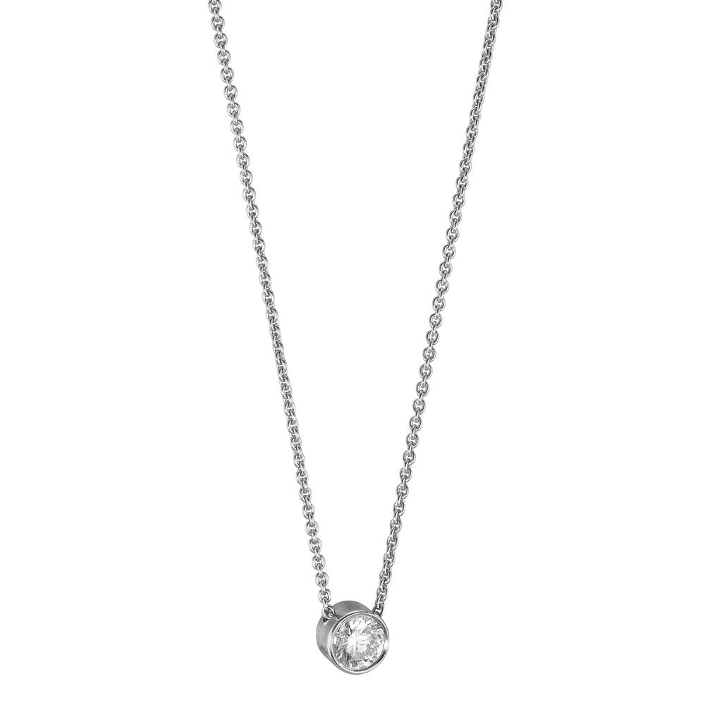 Collier Or blanc 18K Diamant 0.10 ct, w-si 40-42 cm-595005