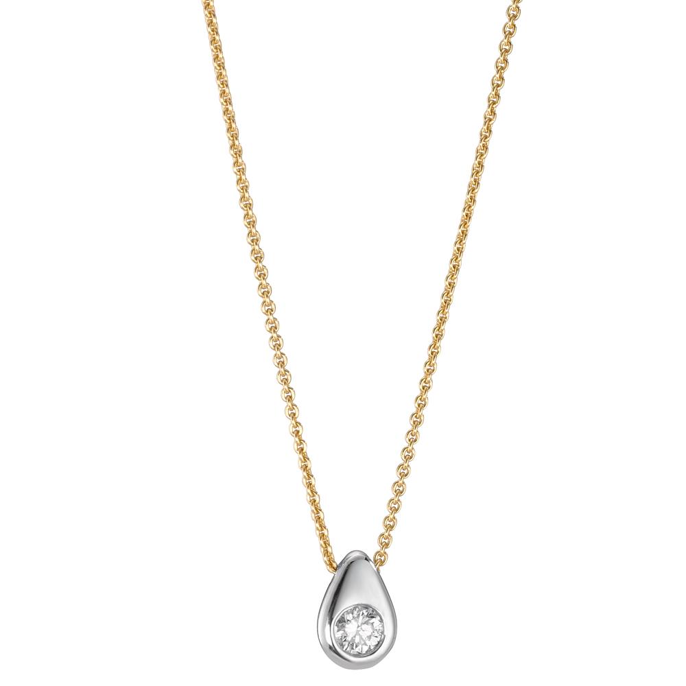Collier Or jaune 18K Diamant 0.06 ct, w-si Bicolore 40-42 cm-595010