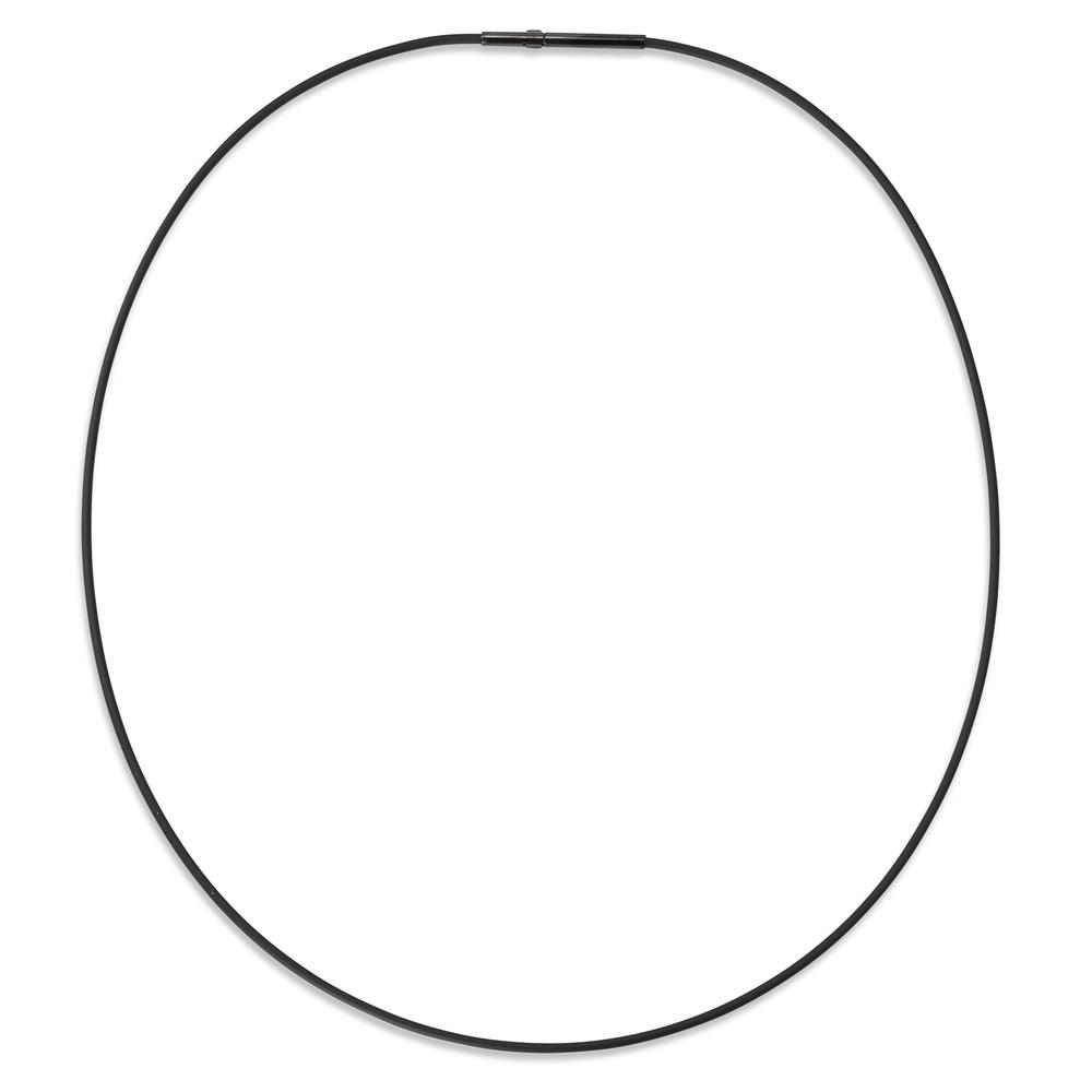 Collier Silicone, Acier inoxydable noir PVD 40 cm Ø1 mm-595035
