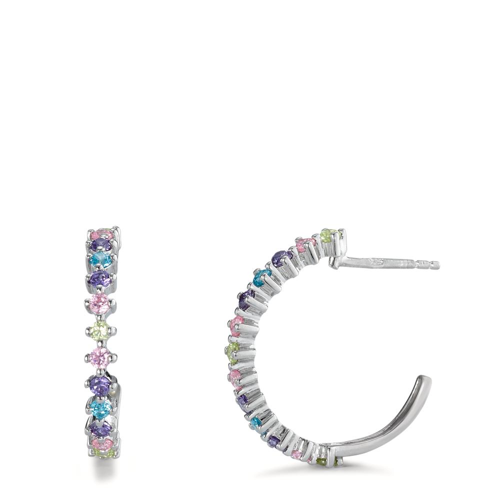 Créoles Argent Zircone coloré, 26 Pierres Rhodié-595098