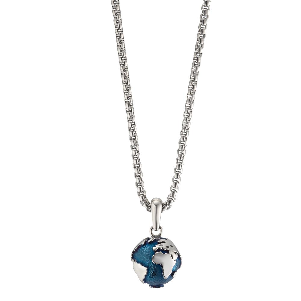 Chaînette avec pendentif Acier inoxydable bleu PVD Globe 80 cm-595195