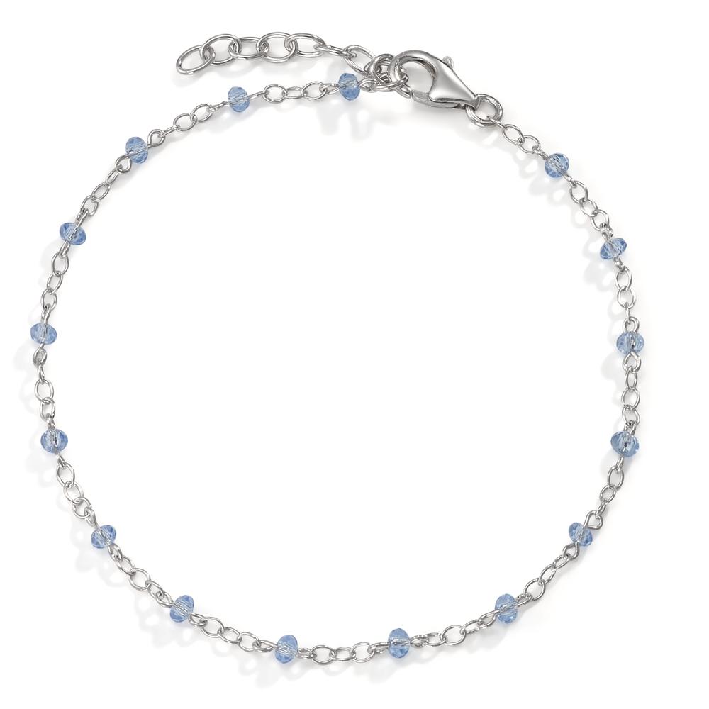 Bracelet Argent Zircone bleu clair, 16 Pierres Rhodié 17.5-19.5 cm-595474