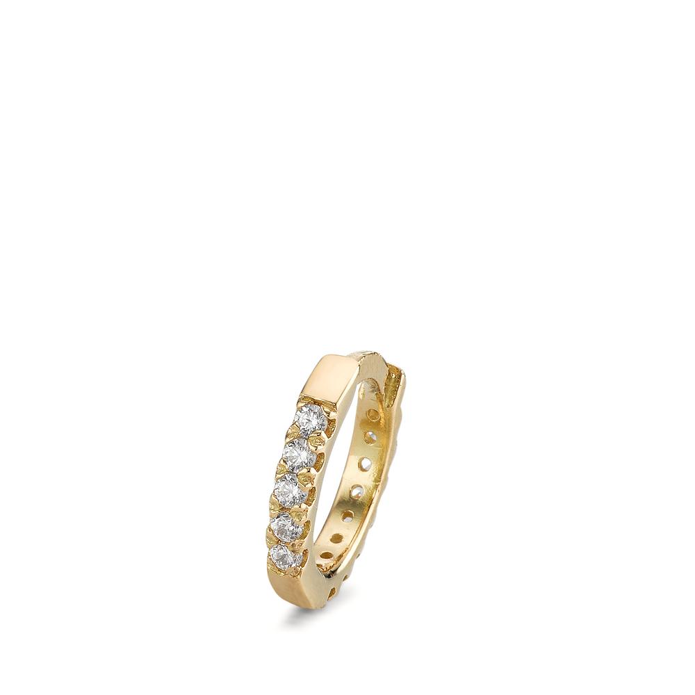 Créoles à charnières à l'unité Or jaune 18K Zircone 13 Pierres-595490