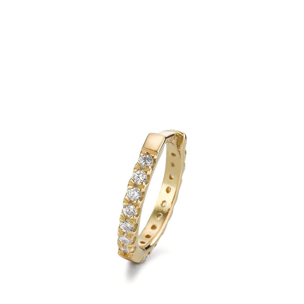 Créoles à charnières à l'unité Or jaune 18K Zircone 16 Pierres-595491