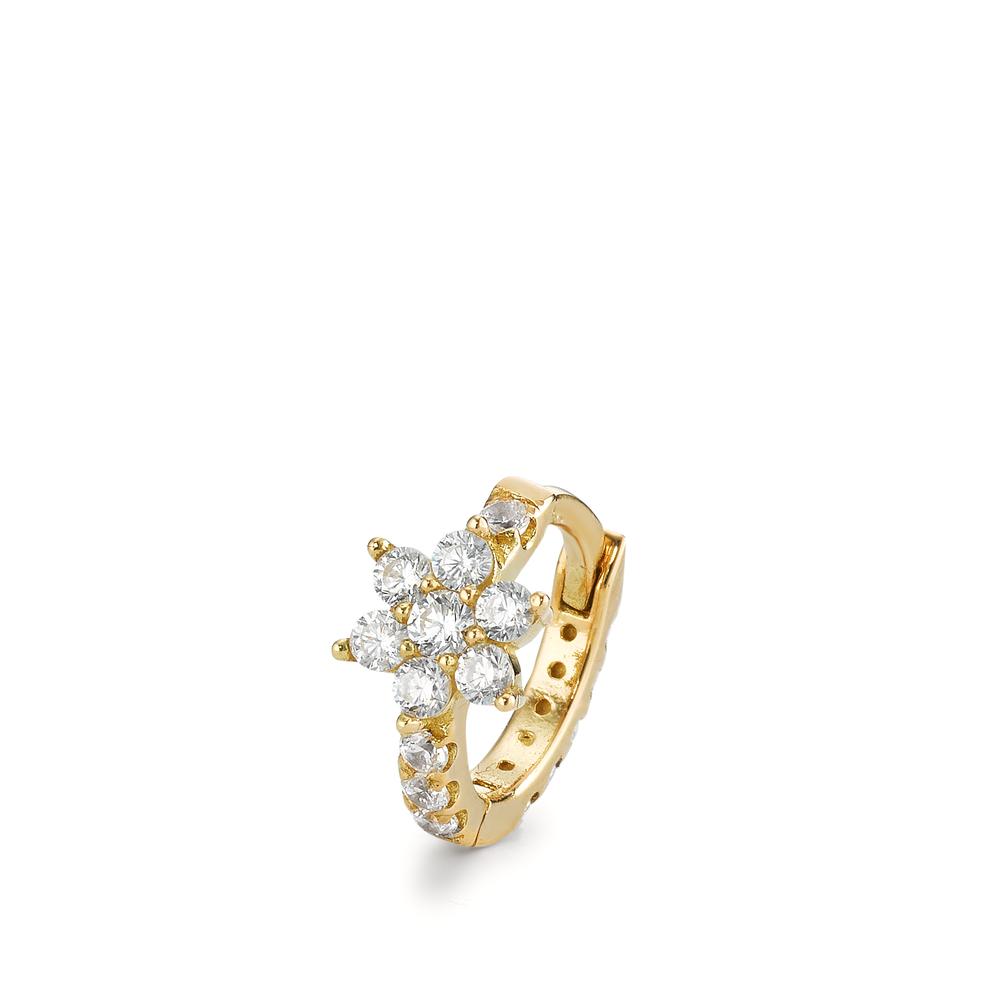 Créoles à charnières à l'unité Or jaune 18K Zircone 16 Pierres Fleur-595492