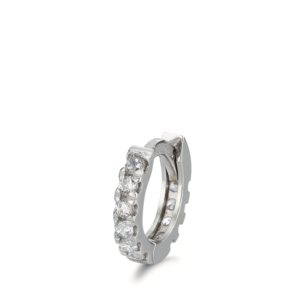 Créoles à charnières à l'unité Or blanc 18K Zircone 10 Pierres-595495