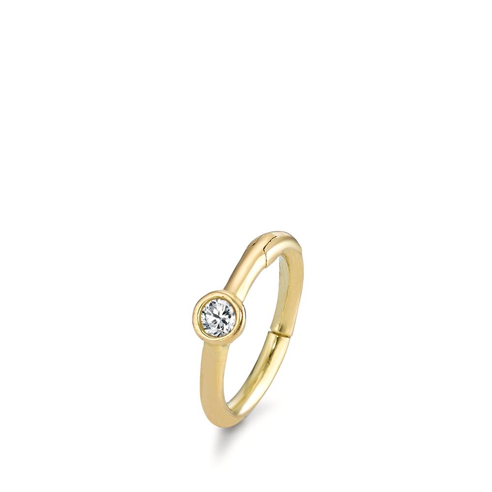 Créoles à charnières à l'unité Or jaune 18K Zircone-595498