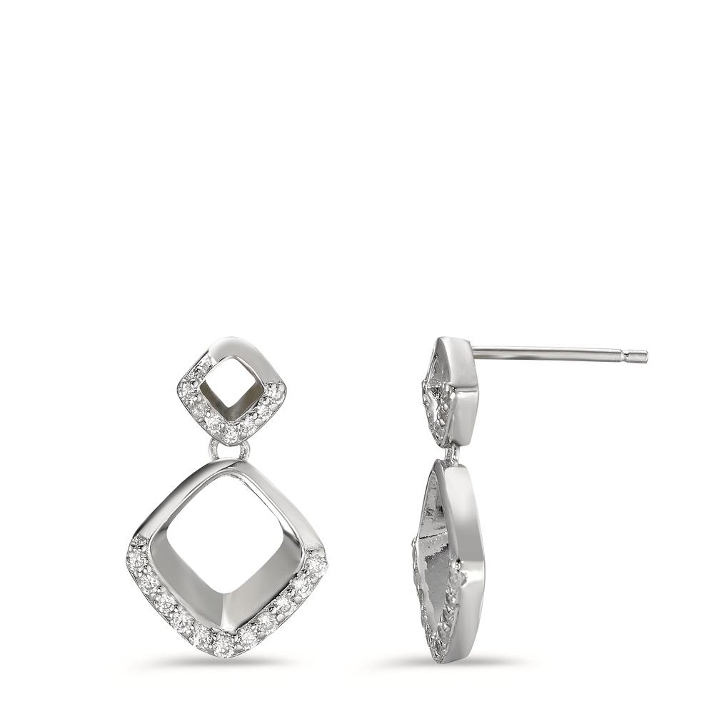 Pendant d'oreilles Argent Zircone 18 Pierres Rhodié-595532