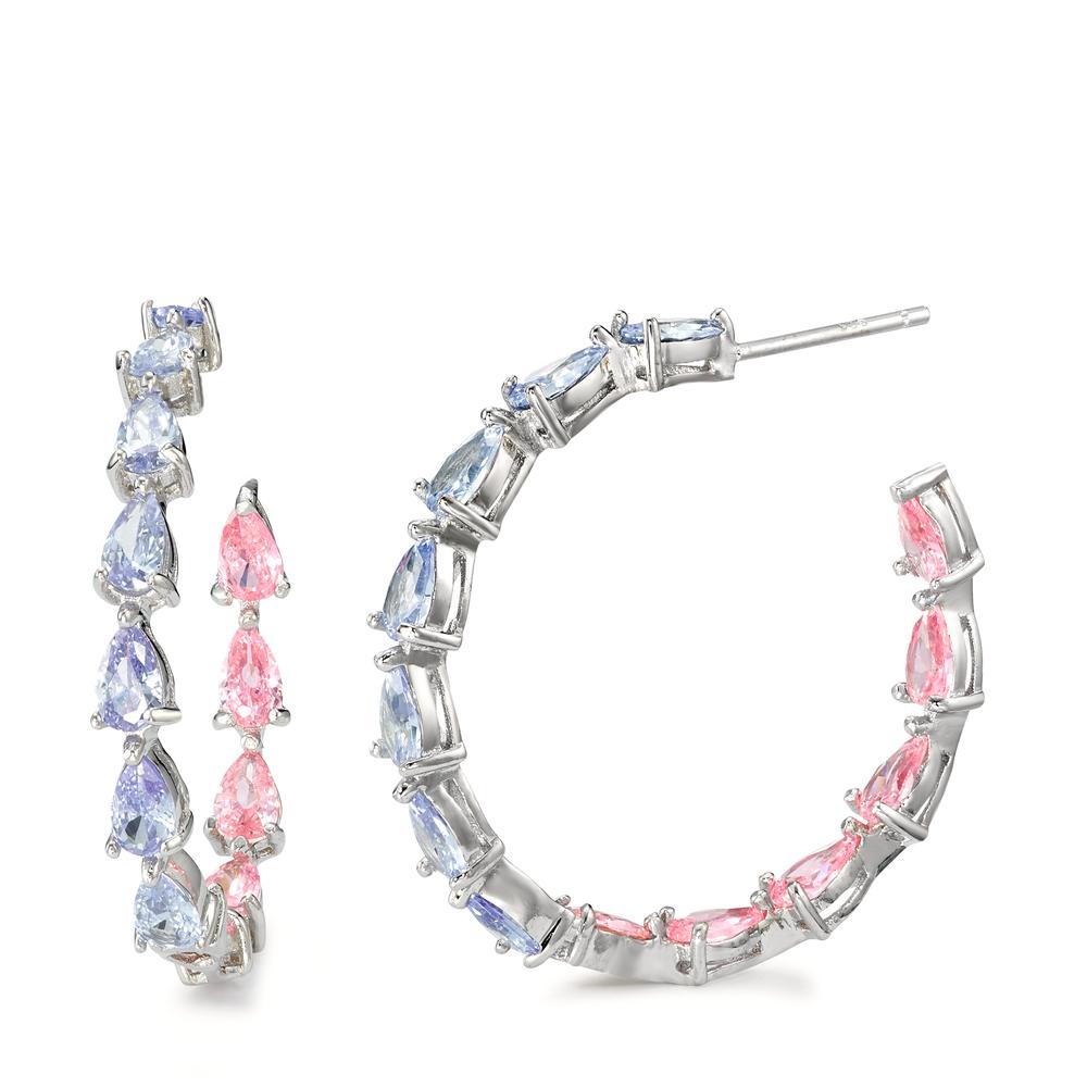Créoles Argent Zircone 26 Pierres Rhodié-595547