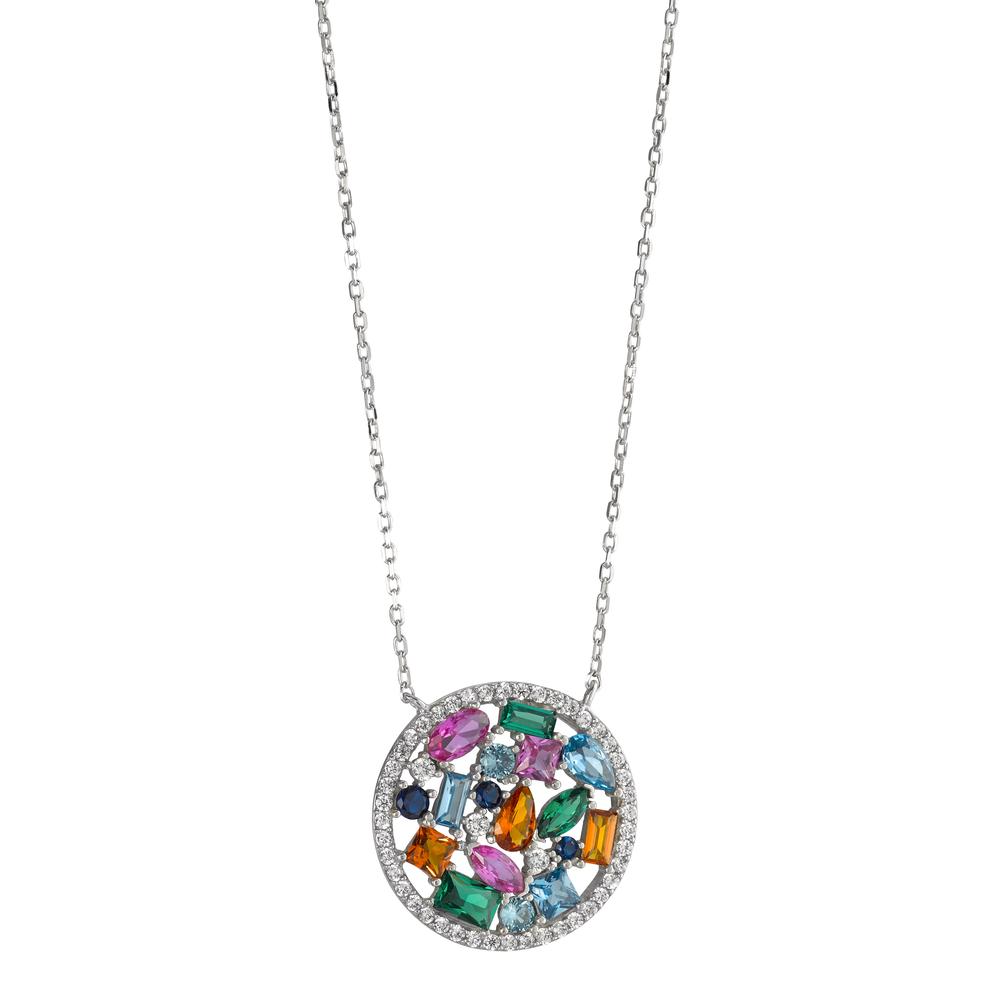 Collier Argent Zircone coloré Rhodié 39-44 cm Ø20 mm-595559