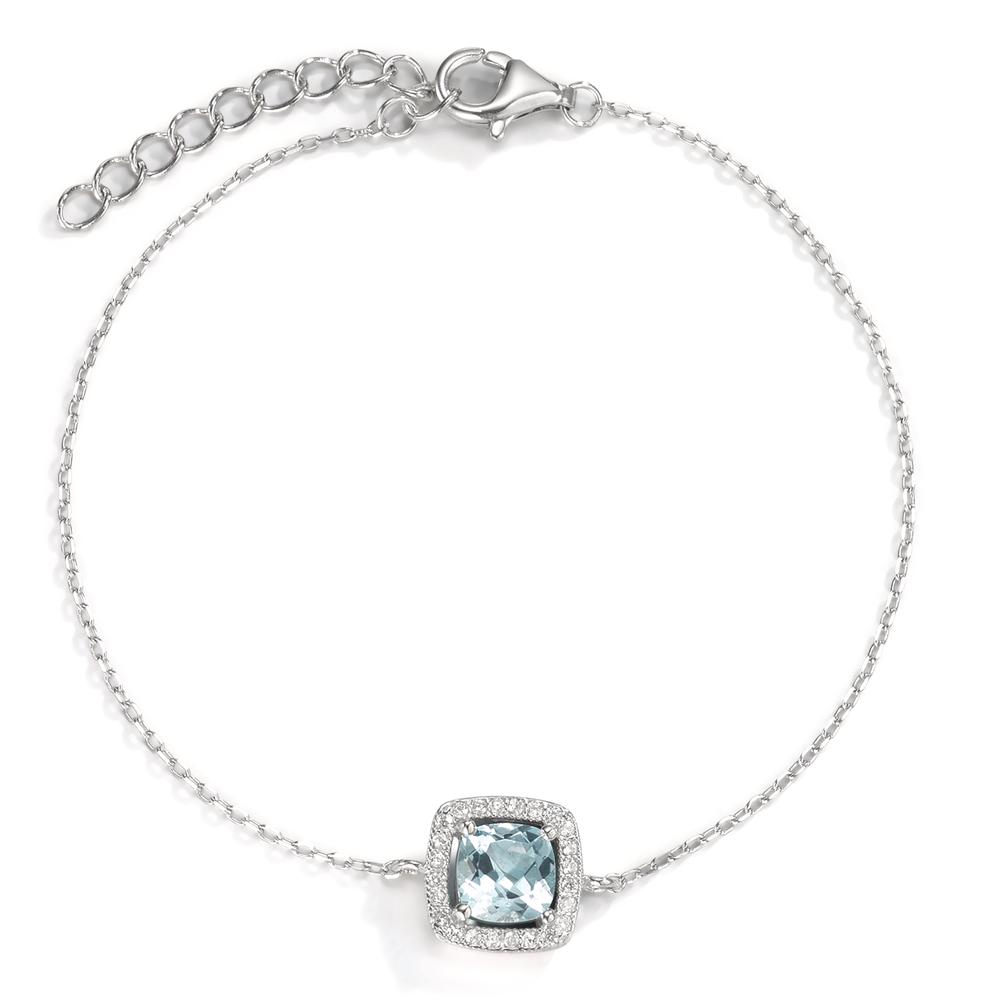 Bracelet Argent Topaze bleu Rhodié 16.5-19.5 cm-595568