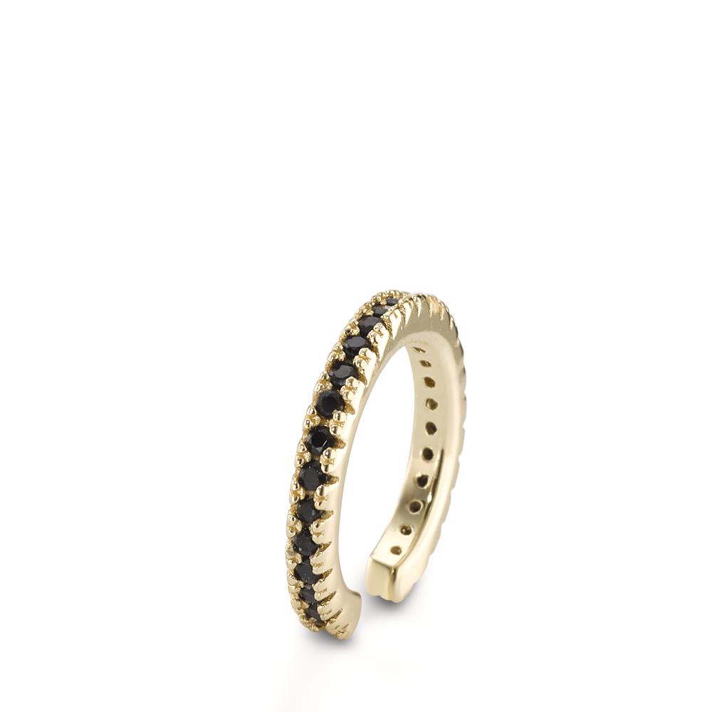 Ear cuff Argent Zircone noir, 26 Pierres jaune Plaqué or Ø14 mm-595649