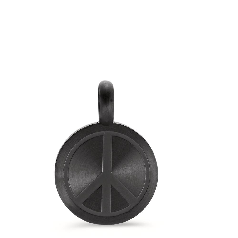 Pendentif Acier inoxydable noir PVD Paix Ø11 mm-595684