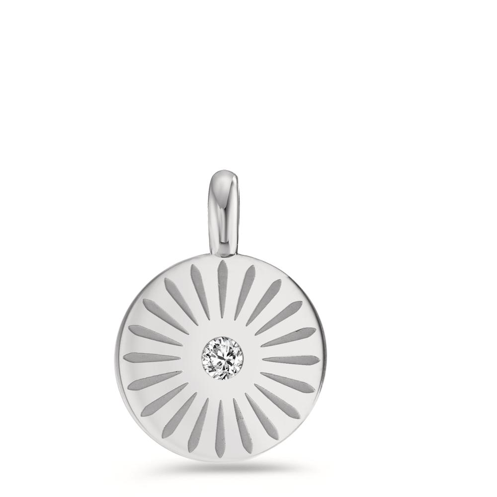 Pendentif Acier inoxydable Zircone Ø11 mm-595694