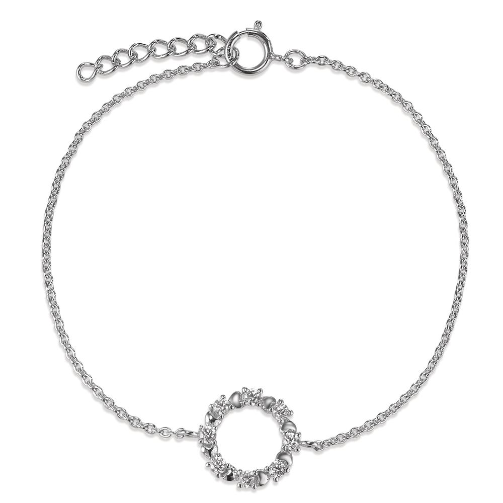 Bracelet Argent Zircone 8 Pierres Rhodié 17-19 cm Ø11 mm-595742