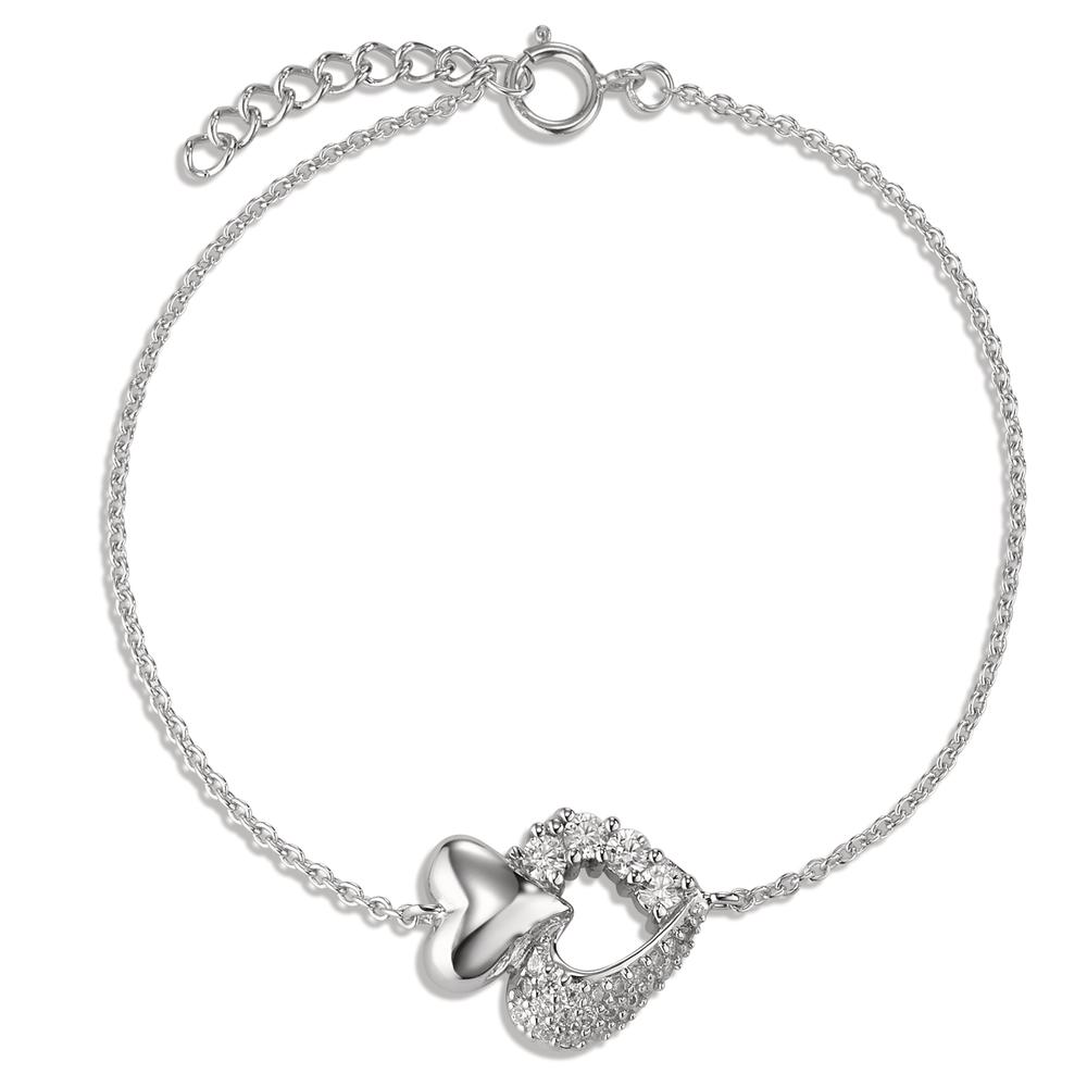 Bracelet Argent Zircone Coeur 17-19 cm-595743