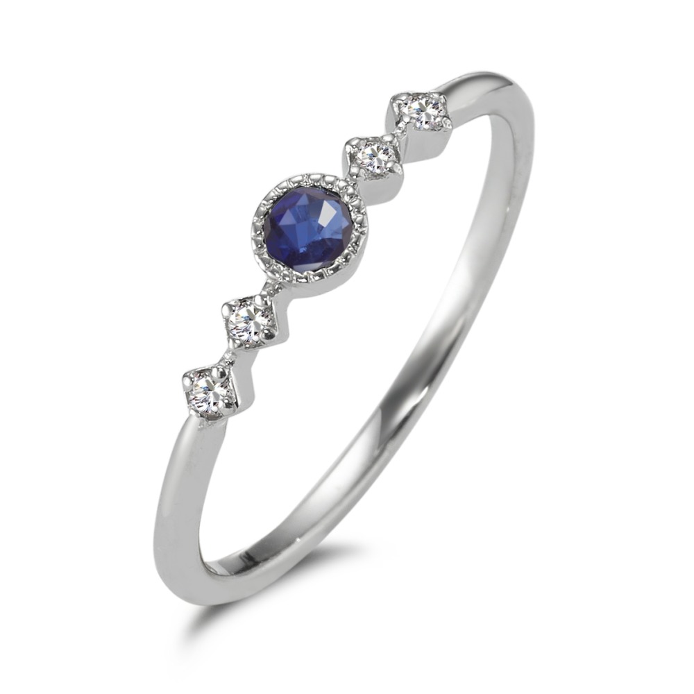 Bague Or blanc 18K Saphir 5 Pierres-595761