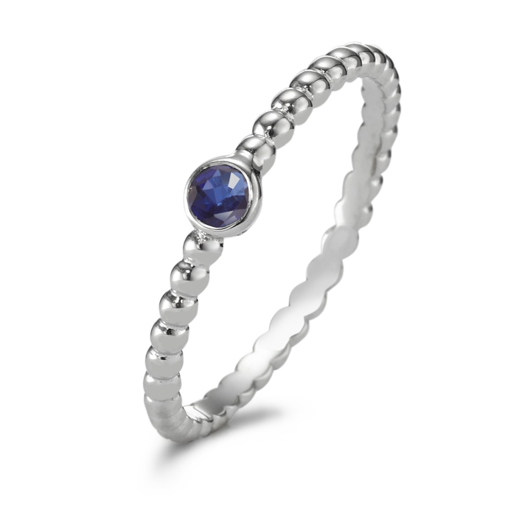 Bague solitaire Or blanc 18K Saphir-595763