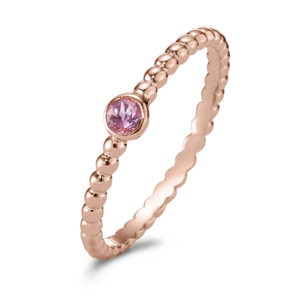 Bague solitaire Or rouge 18K Saphir rose-595765
