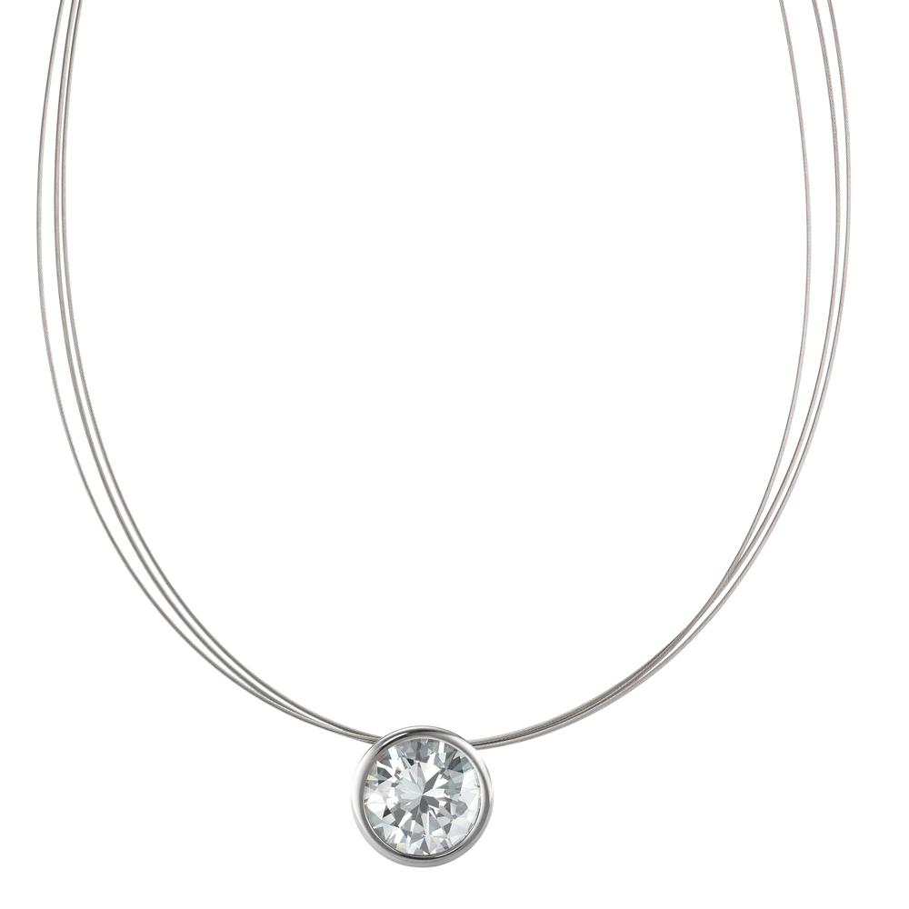 Collier Acier inoxydable Zircone blanc 42 cm Ø13 mm-595795