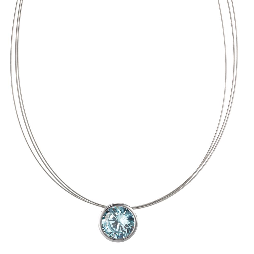 Collier Acier inoxydable Zircone bleu 42 cm Ø13 mm-595796