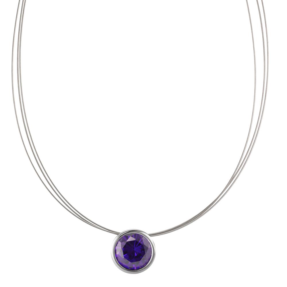 Collier Acier inoxydable Zircone violet 42 cm Ø13 mm-595800