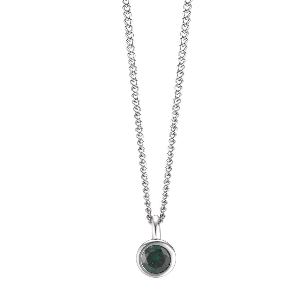 Chaînette avec pendentif Acier inoxydable Zircone vert 42 cm Ø7 mm-595811