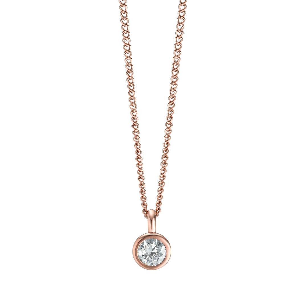 Chaînette avec pendentif Acier inoxydable Zircone blanc PVD 42 cm Ø7 mm-595813