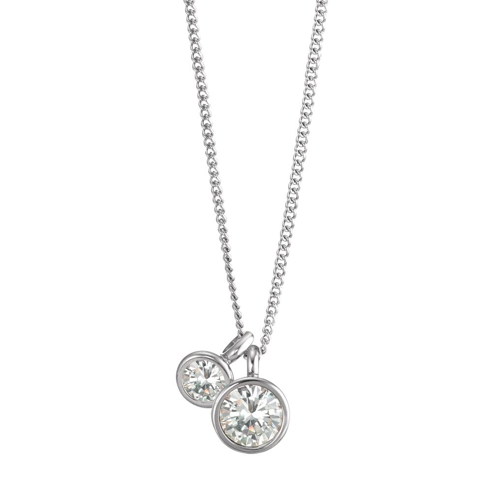Chaînette avec pendentif Acier inoxydable Zircone blanc 45 cm Ø9.5 mm-595834