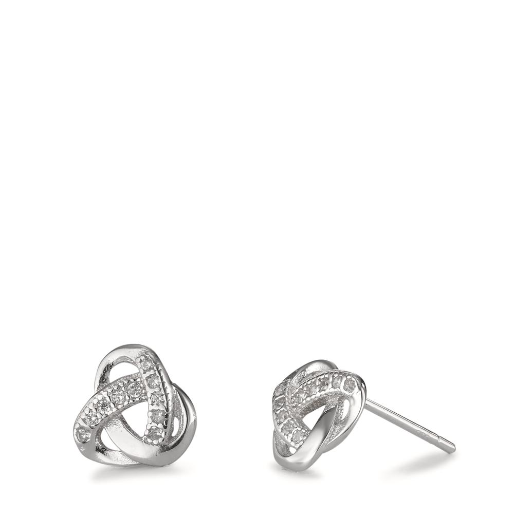 Clous d'oreilles Argent Zircone 20 Pierres Rhodié Ø8 mm-595873
